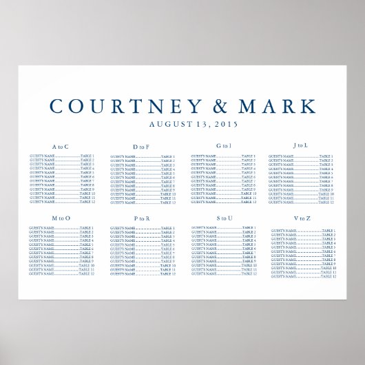 Tableau de sièges mariages (Devant)