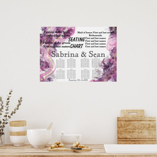 Tableau de sièges mariages (Cuisine)