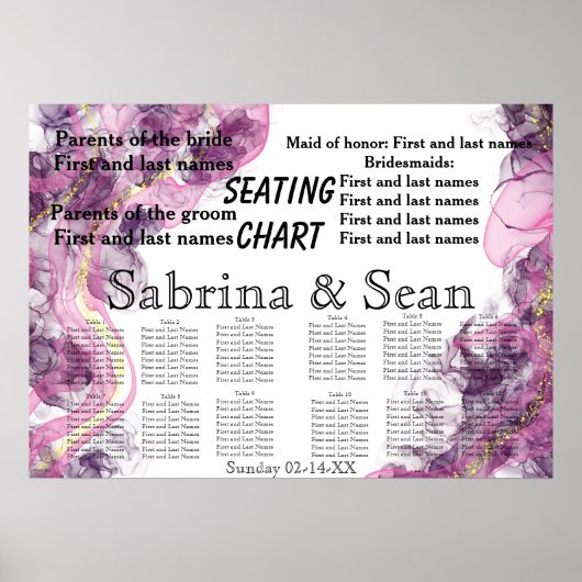 Tableau de sièges mariages (Devant)