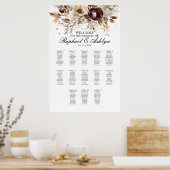 Tableau de sièges mariages 13 tables, pivoines bor (Cuisine)