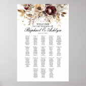 Tableau de sièges mariages 18 tables, pivoines bor (Devant)