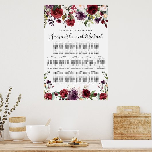 Tableau de sièges Mariages à 13 tables de fleurs r (Cuisine)