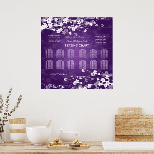 Tableau de sièges mariages Cerisier Fleur pourpre (Cuisine)