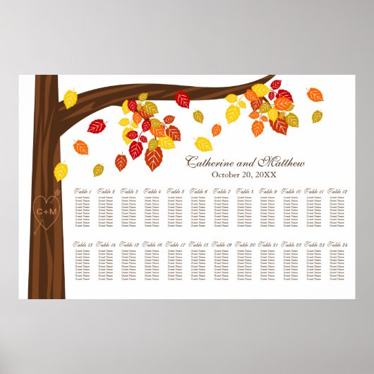 Tableau de sièges Mariages d'automne extra-volumin (Devant)