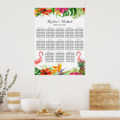 Tableau de sièges mariages | Flamant rose floral t (Cuisine)