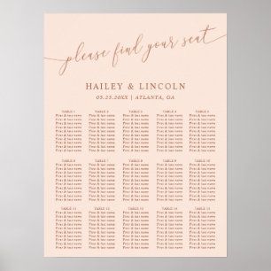 Tableau de sièges Mariages minimaux rose vif