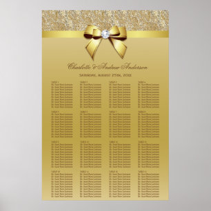 Tableau de sièges mariages - Séquins d'or Bow
