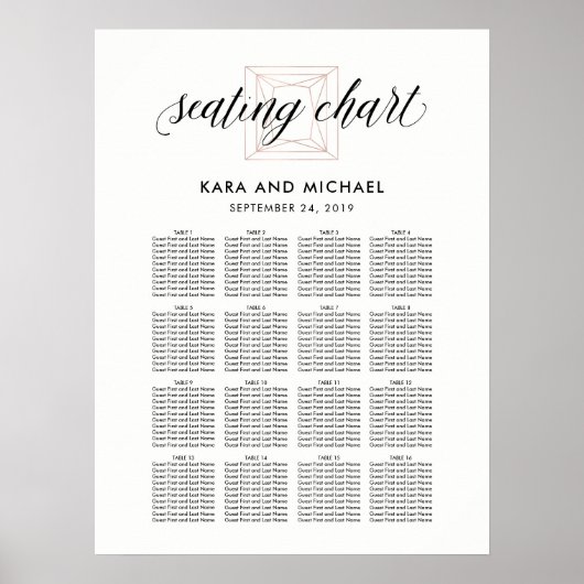 Tableau de sièges minimaliste en diamant moderne p (Devant)