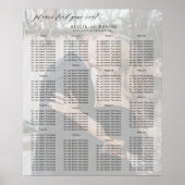 Tableau de sièges minimaliste moderne pour mariage (Devant)