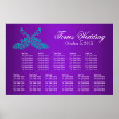 Tableau de sièges Peacock turquoise et violet (Devant)