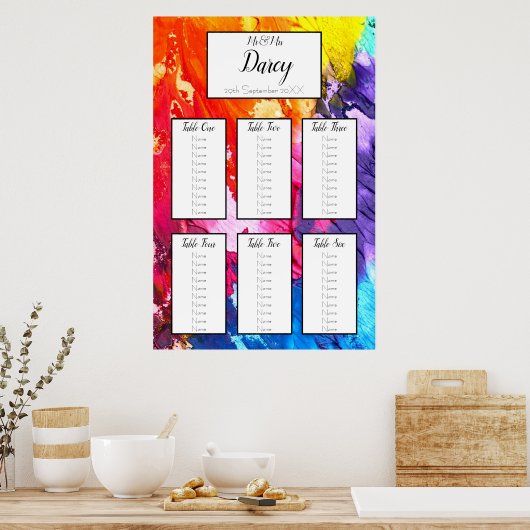 Tableau de sièges Peinture arc-en-ciel (Cuisine)