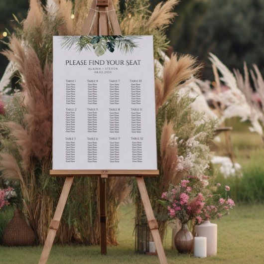 Tableau de sièges pour Mariages tropicaux - Concep