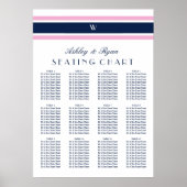 Tableau de sièges rose et bleu marine à douze tabl (Devant)