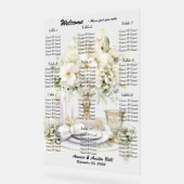 Tableau de sièges Roses blanches mariages (Angle)