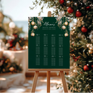 Tableau de sièges verts Thème nuptiale de Noël H