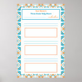 Tableau de suivi d'objectifs pour fille ADHD bleu  (Devant)