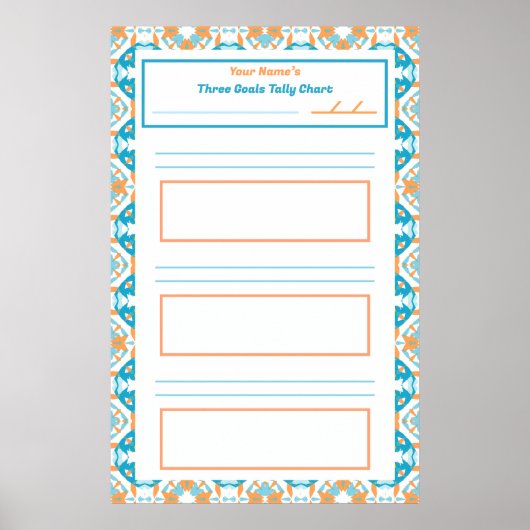 Tableau de suivi d'objectifs pour fille ADHD bleu  (Devant)