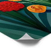 tableau de village sur plage falaise fleurs décoré (Coin)