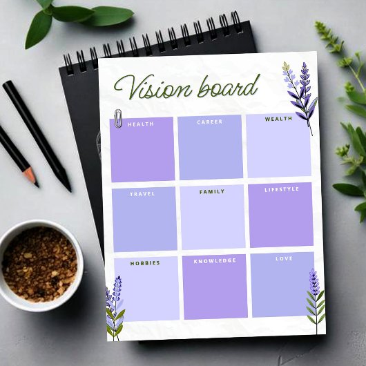 Tableau de Vision Lavande | Feuille de travail de 