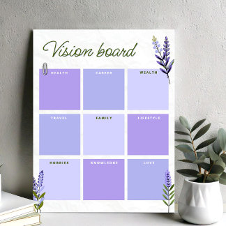 Tableau de vision Lavande | Feuille de travail pou