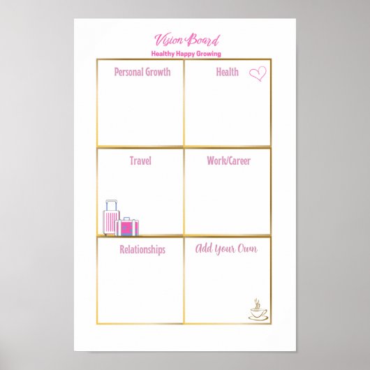 Tableau de visualisation sain et heureux inspirant (Devant)