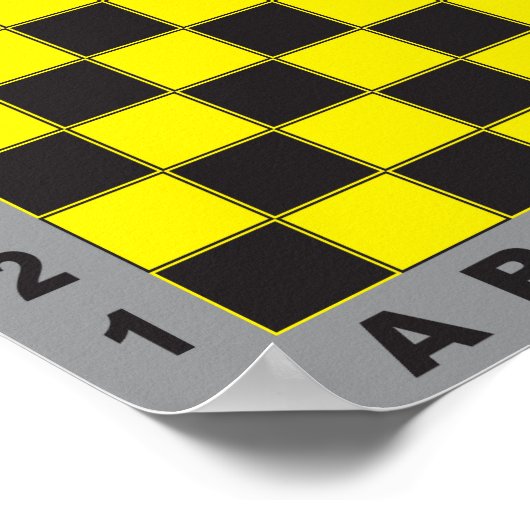 tableau d'échecs compétition jaune noir (Coin)