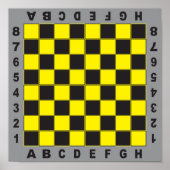 tableau d'échecs compétition jaune noir (Devant)