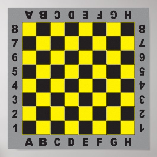 tableau d'échecs compétition jaune noir (Devant)