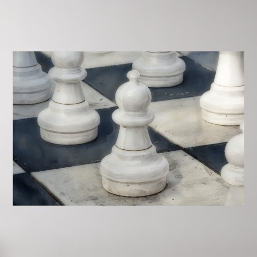 Tableau d'échecs gros pots Poster (Devant)