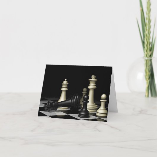 Tableau d'échecs Jeu Bouddha Devis Carte de note (Devant)
