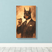 Tableau Déco (Portrait Doberman Charmant ) Canvas Afdruk (Insitu (Houten vloer))