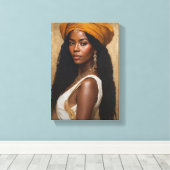 Tableau Déco (Portrait d'une Beauté d'Afrique ) (Insitu (Plancher de Bois))