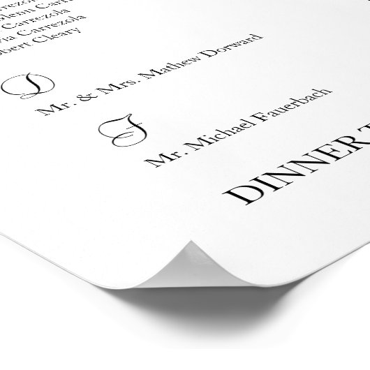 Tableau des arrangements de siège (Coin)