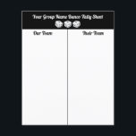 Tableau des dés de Bunco Budget<br><div class="desc">Budget simple Black White Bunco Dice Table Tally feuilles pour votre groupe Bunco. Double face. Style moderne avec trois dés blancs chanceux tout prêt à rouler!</div>