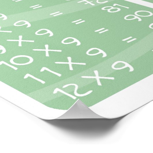 Tableau des durées de multiplication - affiche arc (Coin)