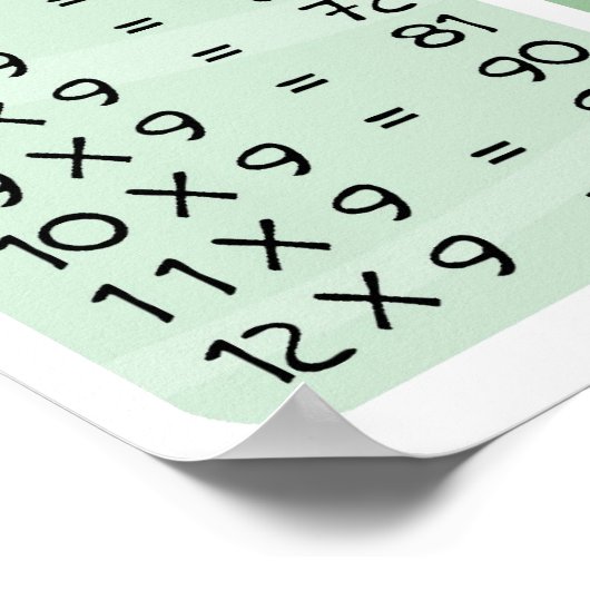 Tableau des durées de multiplication - affiche arc (Coin)