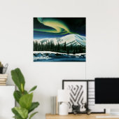 Tableau des lumières du Nord Affiche du paysage du (Bureau à domicile)