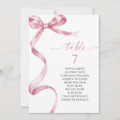 Tableau des numéros de table de la cale rose (Dos)