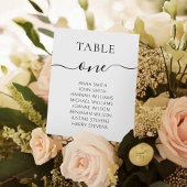 Tableau des numéros de table de mariage simple et