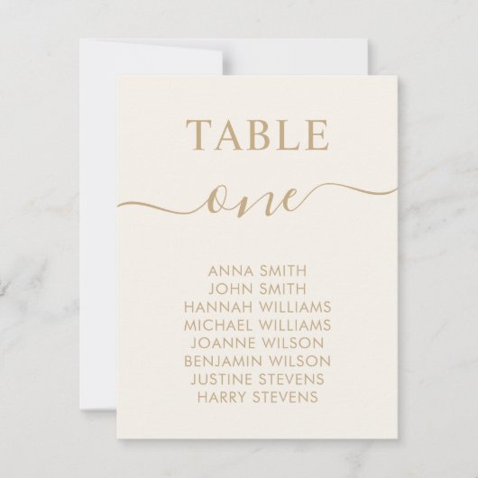 Tableau des numéros de table de mariage simple et  (Devant)