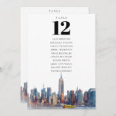 Tableau des numéros de table de New York (Devant / Derrière)