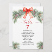 Tableau des numéros de table de Noël de la Bow rou (Dos)