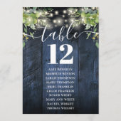 Tableau des numéros de table des voyants en bois b (Dos)