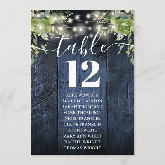 Tableau des numéros de table des voyants en bois b (Dos)