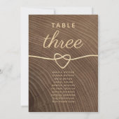 Tableau des numéros de table en bois (Dos)