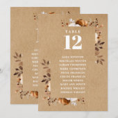 Tableau des numéros de table florale Rustique Kraf (Devant / Derrière)