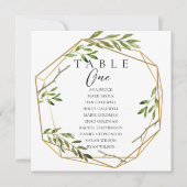 Tableau des numéros de table minimaux de verdure (Devant)