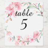 Tableau des numéros Sakura. Étiquette de vin. (Étiquettes simples)