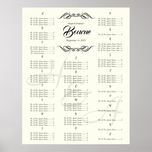 Tableau des places de l'invité de l'événement spéc (Devant)