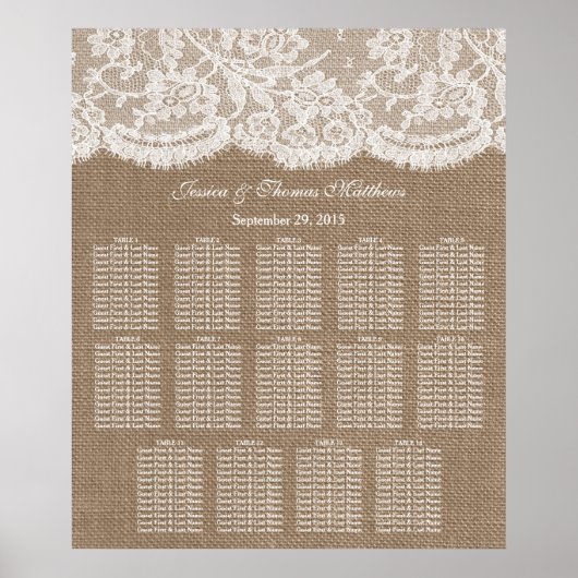 Tableau des sièges de la collection de Mariages Bu (Devant)